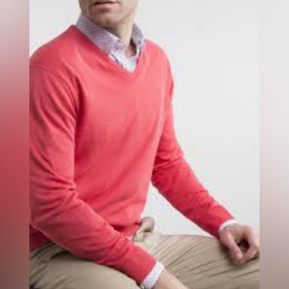 Peter Miller v neck sweater coral lightweight cotton golf Size XXL - Picture 1 of 6